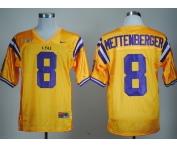 LSU Tigers #8 Zach Mettenberger Yellow Jersey