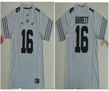 Men's Ohio State Buckeyes #16 J.T. Barrett Gridiron Gray Stitched College Football Nike NCAA Jersey