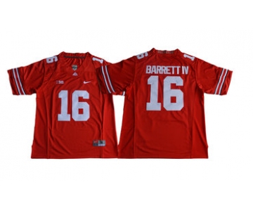 Men's Ohio State Buckeyes #16 J.T. Barrett IV Red Limited Stitched NCAA 2016 Nike College Football Jersey