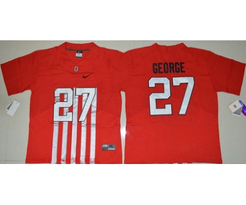 Men's Ohio State Buckeyes #27 Eddie George Red Elite Stitched College Football 2016 Nike NCAA Jersey