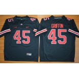 Men's Ohio State Buckeyes #45 Archie Griffin Black With Red 2015 College Football Nike Limited Jersey
