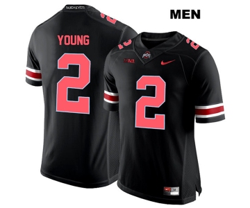 Mens Ohio State Buckeyes Authentic Nike #2 Chase Young Stitched Black Red Font College Football Jersey