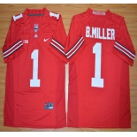 Ohio State Buckeyes #1 Baxton Miller Red 2015 College Football Nike Limited Jersey