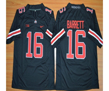 Ohio State Buckeyes #16 J.T. Barrett Black With Red 2015 College Football Nike Limited Jersey