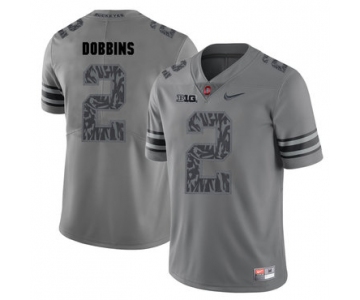 Ohio State Buckeyes 2 J.K. Dobbins Gray Shadow College Football Jersey