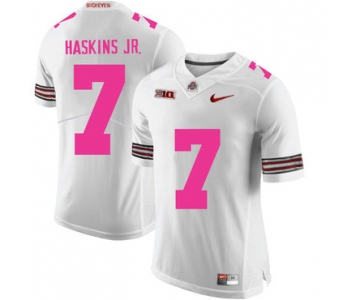 Ohio State Buckeyes 7 Dwayne Haskins White 2018 Breast Cancer Awareness College Football Jersey