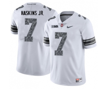 Ohio State Buckeyes 7 Dwayne Haskins White Shadow College Football Jersey