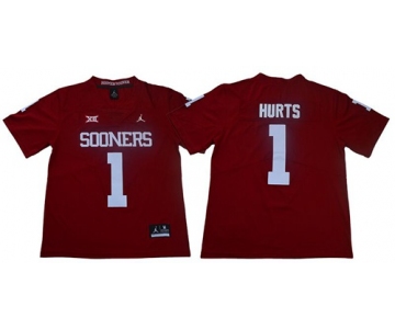 Men's Oklahoma Sooners #1 Jalen Hurts Red Jordan Brand Limited Stitched College Jersey