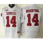 Men's Oklahoma Sooners #14 Sam Bradford White College Football Nike Jersey