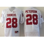 Men's Oklahoma Sooners #28 Adrian Peterson White College Football Nike Jersey