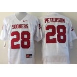 Men's Oklahoma Sooners #28 Adrian Peterson White College Football Nike Jersey