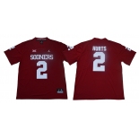 Oklahoma Sooners 2 Jalen Hurts Red College Football Jersey