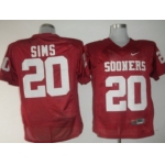 Oklahoma Sooners #20 Sims Red Jersey