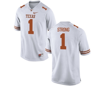 Men's Texas Longhorns 1 Charlie Strong White Nike College Jersey