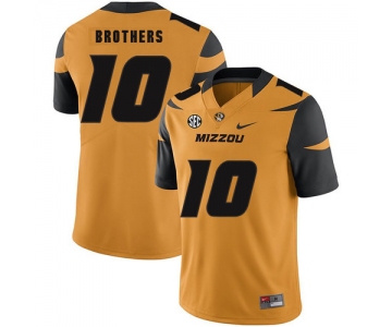 Missouri Tigers 10 Kentrell Brothers Gold Nike College Football Jersey