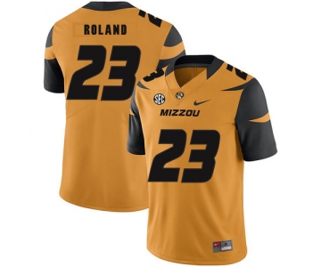 Missouri Tigers 23 Johnny Roland Gold Nike College Football Jersey