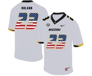 Missouri Tigers 23 Johnny Roland White USA Flag Nike College Football Jersey