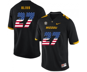 Missouri Tigers 27 Brock Olivo Black USA Flag Nike College Football Jersey