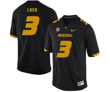 Missouri Tigers 3 Drew Lock Black Nike College Football Jersey