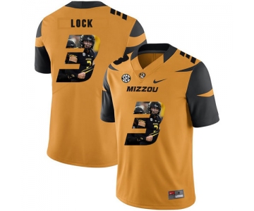 Missouri Tigers 3 Drew Lock Gold Nike Fashion College Football Jersey