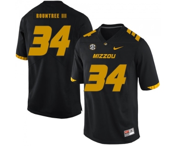 Missouri Tigers 34 Larry Rountree III Black Nike College Football Jersey