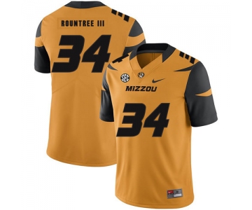 Missouri Tigers 34 Larry Rountree III Gold Nike College Football Jersey