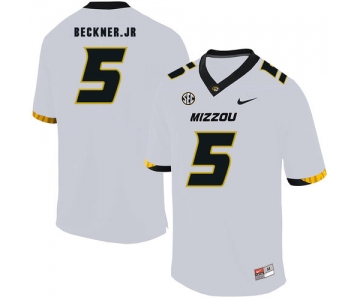 Missouri Tigers 5 Terry Beckne Jr. White Nike College Football Jersey