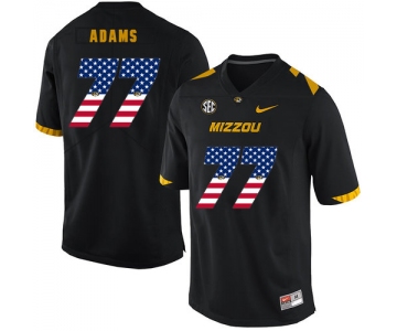 Missouri Tigers 77 Paul Adams Black USA Flag Nike College Football Jersey
