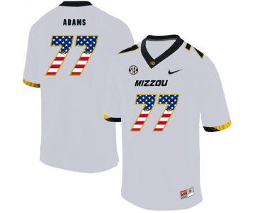 Missouri Tigers 77 Paul Adams White USA Flag Nike College Football Jersey