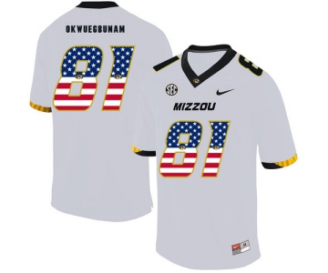 Missouri Tigers 81 Albert Okwuegbunam White USA Flag Nike College Football Jersey