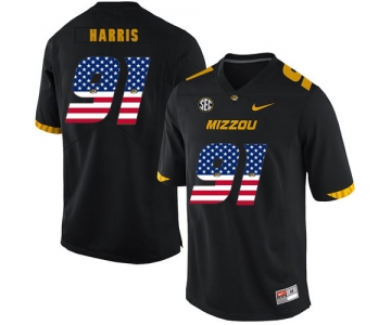 Missouri Tigers 91 Charles Harris Black USA Flag Nike College Football Jersey