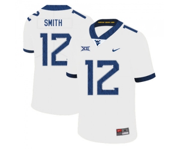 West Virginia Mountaineers 12 Geno Smith White College Football Jersey