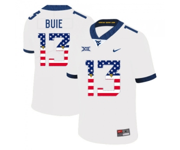 West Virginia Mountaineers 13 Andrew Buie White USA Flag College Football Jersey