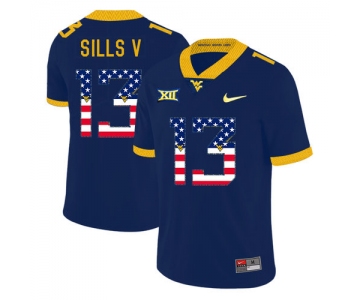 West Virginia Mountaineers 13 David Sills V Navy USA Flag College Football Jersey