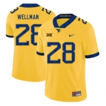 West Virginia Mountaineers 28 Elijah Wellman Yellow College Football Jersey