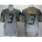 West Virginia Mountaineers #3 Stedman Bailey Gray Jersey