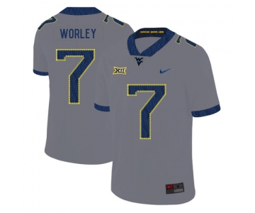 West Virginia Mountaineers 7 Daryl Worley Gray College Football Jersey