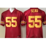 Men's USC Trojans #55 Junior Seau Red Limited Stitched College Football Nike NCAA Jersey