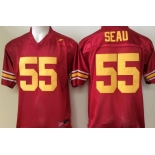 Men's USC Trojans #55 Junior Seau Red Limited Stitched College Football Nike NCAA Jersey