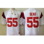 Men's USC Trojans #55 Junior Seau White Stitched College Football Nike Limited NCAA Jersey