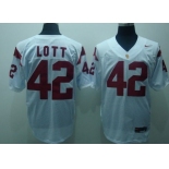 USC Trojans #42 Lott White Jersey