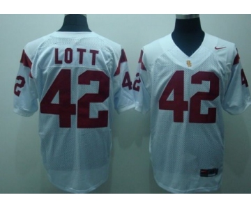 USC Trojans #42 Lott White Jersey