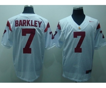 USC Trojans #7 Matt Barkley White Jersey