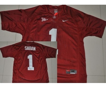 Alabama Crimson Tide #1 Nick Saban Red Jersey