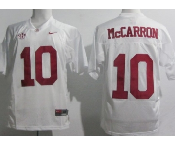 Alabama Crimson Tide #10 A.J. McCarron White Jersey