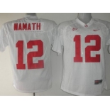 Alabama Crimson Tide #12 Namath White Jersey