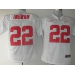 Alabama Crimson Tide #22 Ingram White Jersey