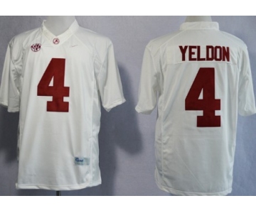Alabama Crimson Tide #4 T.J Yeldon 2014 White Limited Jersey