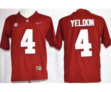 Alabama Crimson Tide #4 T.J Yeldon 2015 Playoff Rose Bowl Special Event Diamond Quest Red Jersey