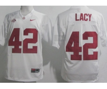 Alabama Crimson Tide #42 Eddie Lacy White Jersey